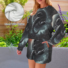 Load image into Gallery viewer, Design 65263619 Scorpio Long Sleeve Fleece Sweatshirt &amp; Drawstring Shorts Set
