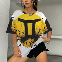 Load image into Gallery viewer, Gemini Round Neck Loose T-Shirt (Inky Splatter) 3
