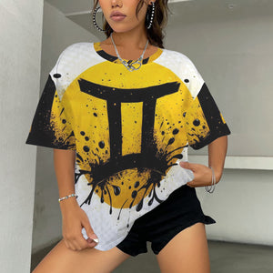 Gemini Round Neck Loose T-Shirt (Inky Splatter) 3