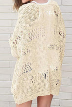Load image into Gallery viewer, Black Casual Hollowed Knit Dolman Sleeve Cardigan
