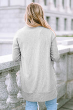 Load image into Gallery viewer, Light Gray Thermal Waffle Knit Pocketed Cardigan
