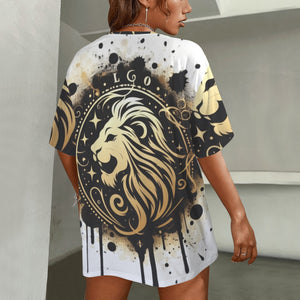 Leo Round Neck Loose T-Shirt (Inky Splatter) 2