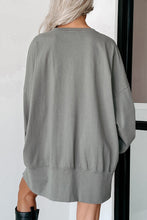 Load image into Gallery viewer, Chestnut Sequin Happy Halloween Graphic Notched Neck Long Sleeve Loose Top
