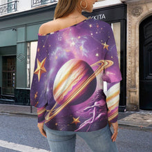 Load image into Gallery viewer, Design 706191904 Sagittarius Casual Long Batwing Sleeve Off Shoulder Sweater
