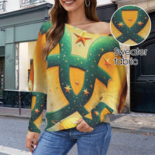 Load image into Gallery viewer, Designer (35) Pisces Casual Long Batwing Sleeve Off Shoulder Sweater
