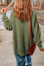 Load image into Gallery viewer, Gray Drop Shoulder Ribbed Trim Oversized Sweatshirt
