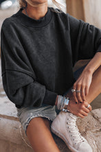 Load image into Gallery viewer, Brown Drop Shoulder Crew Neck Pullover Sweatshirt
