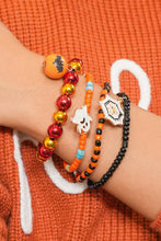Load image into Gallery viewer, Orange 4pcs Halloween Ghost Spider Web Beaded Bracelet Set
