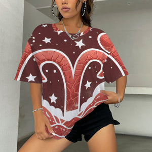 Aries Round Neck Loose T-Shirt