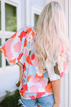 Load image into Gallery viewer, Multicolor Floral Print V Neck Half Sleeve Blouse
