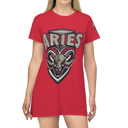 Aries All Over Print T-Shirt Dress