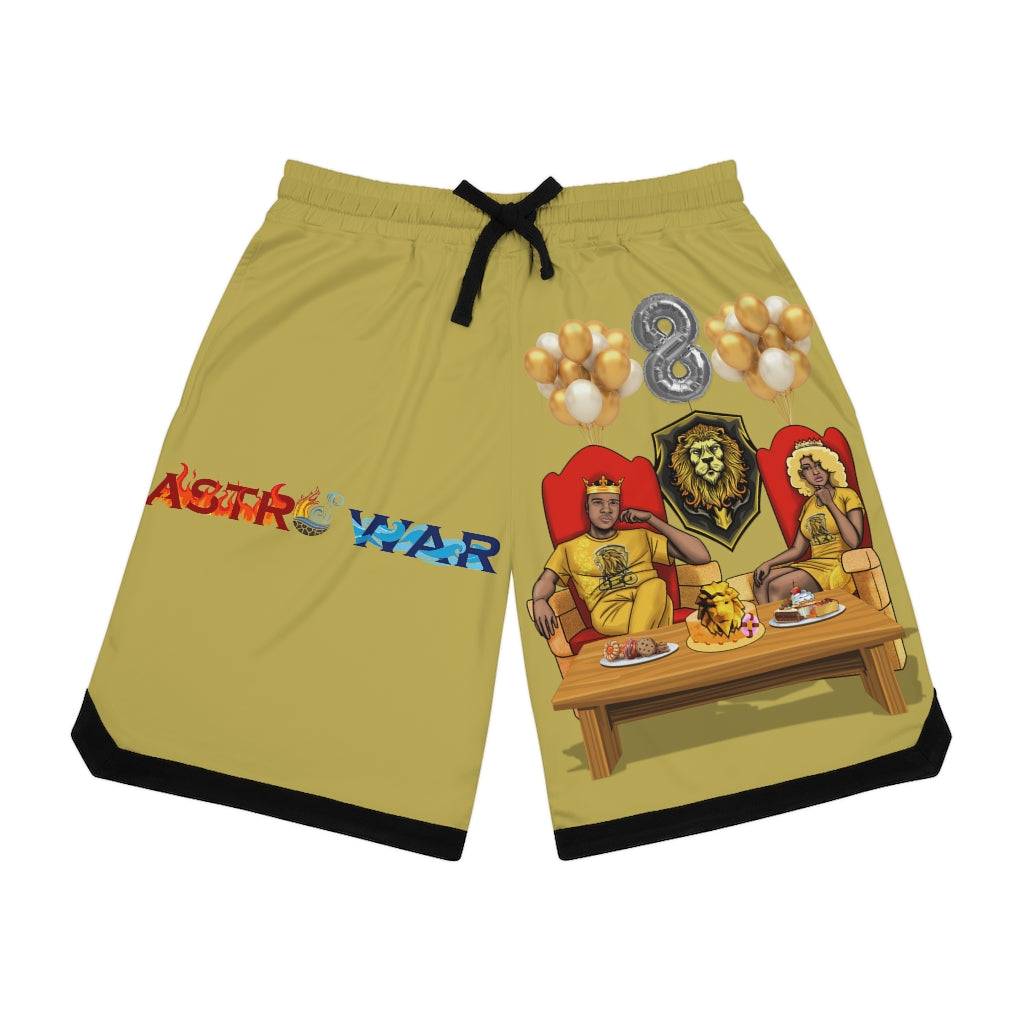 Leo Birthday Basketball Rib Shorts (AOP)