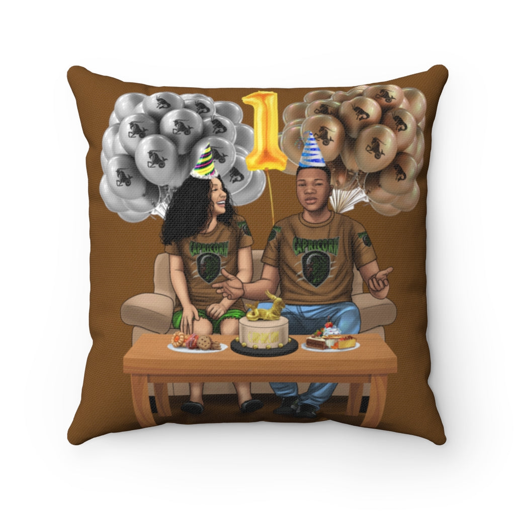 Capricorn Birthday Spun Polyester Square Pillow