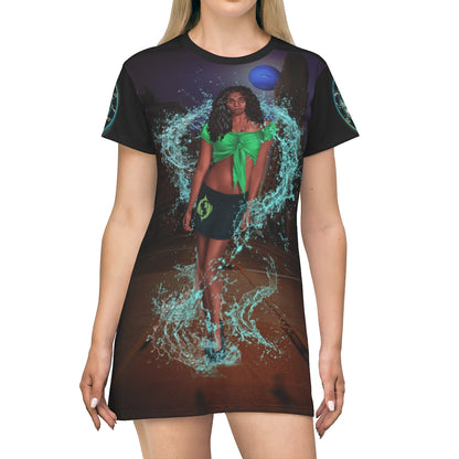 Pisces All Over Print T-Shirt Dress