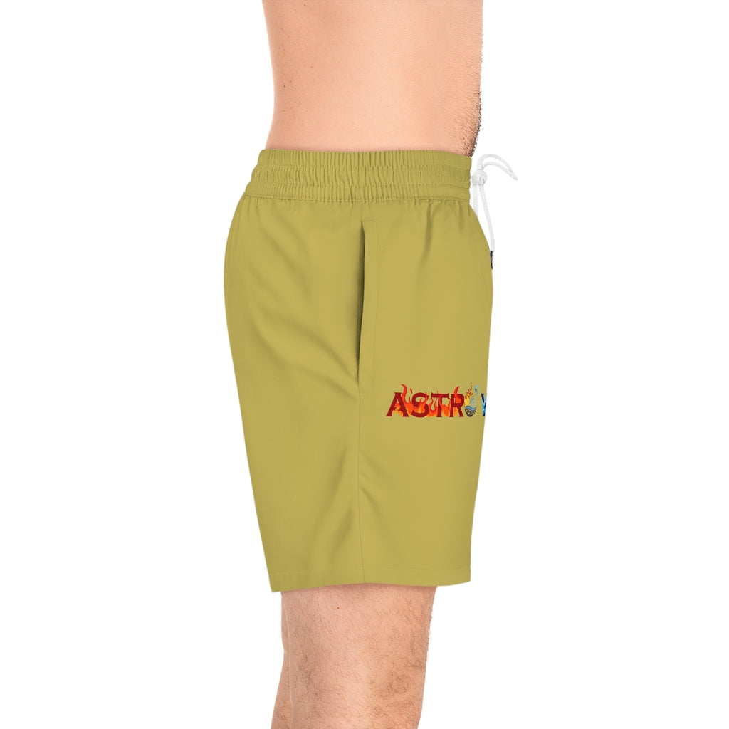 Leo Men's Birthday Mid-Length Swim Shorts (AOP)