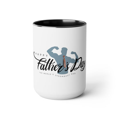 Father's Day (2) Two-Tone Coffee Mugs, 15oz