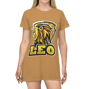 Leo All Over Print T-Shirt Dress