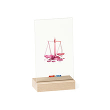 Load image into Gallery viewer, Libra (G2) Acrylic Sign with Wooden Stand
