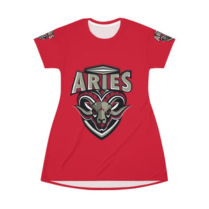 Aries All Over Print T-Shirt Dress