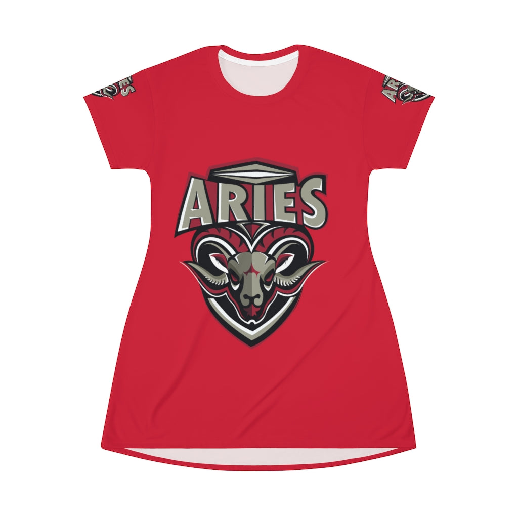 Aries All Over Print T-Shirt Dress