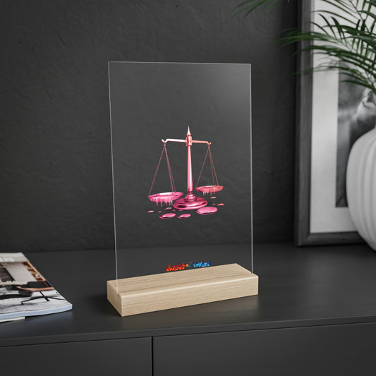 Libra (G2) Acrylic Sign with Wooden Stand