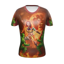 Load 3D model into Gallery viewer, Leo All-Over Print Women&#39;s Athletic T-shirt
