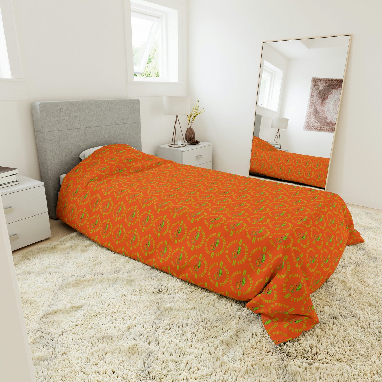 Pisces-Orange Duvet Cover