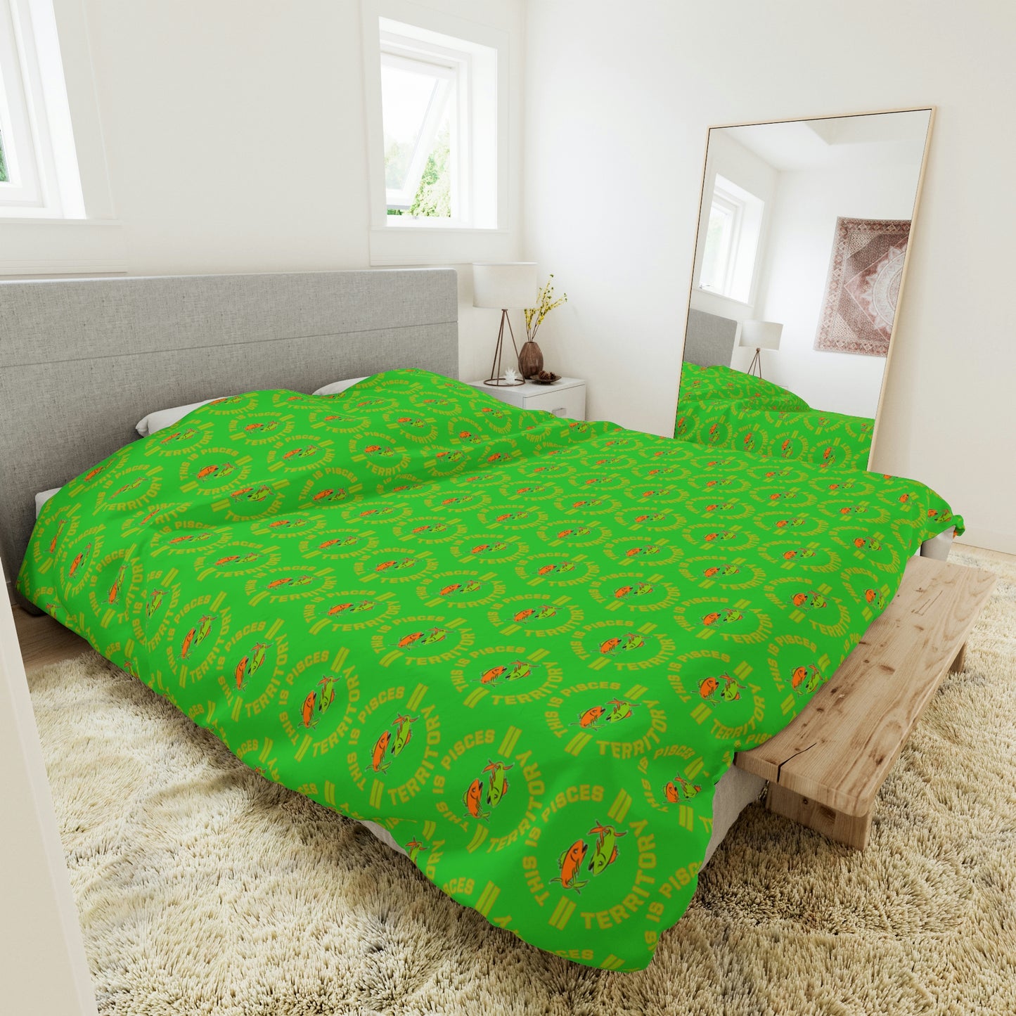 Pisces-Green Duvet Cover