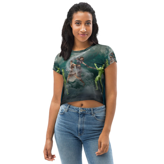 Gemini All-Over Print Crop Tee