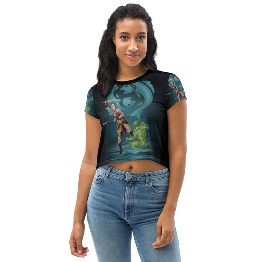 Pisces All-Over Print Crop Tee