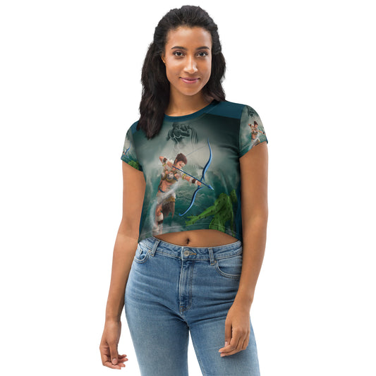 Aquarius All-Over Print Crop Tee