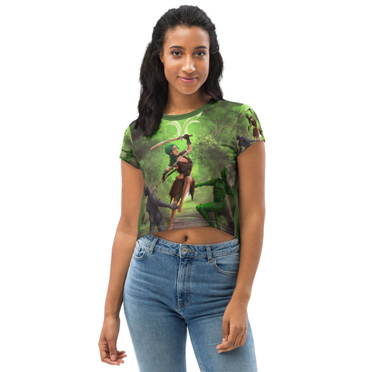 Taurus All-Over Print Crop Tee