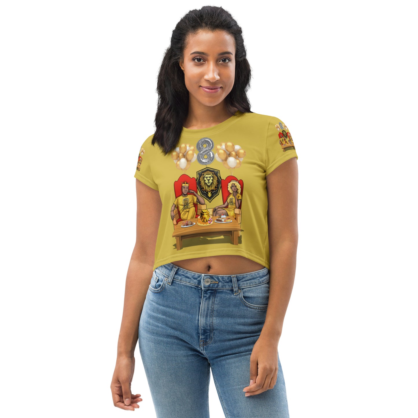 Leo Birthday All-Over Print Crop Tee