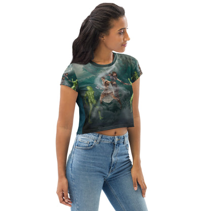 Gemini All-Over Print Crop Tee