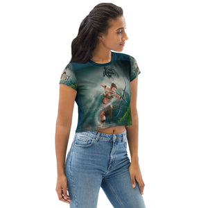 Aquarius All-Over Print Crop Tee