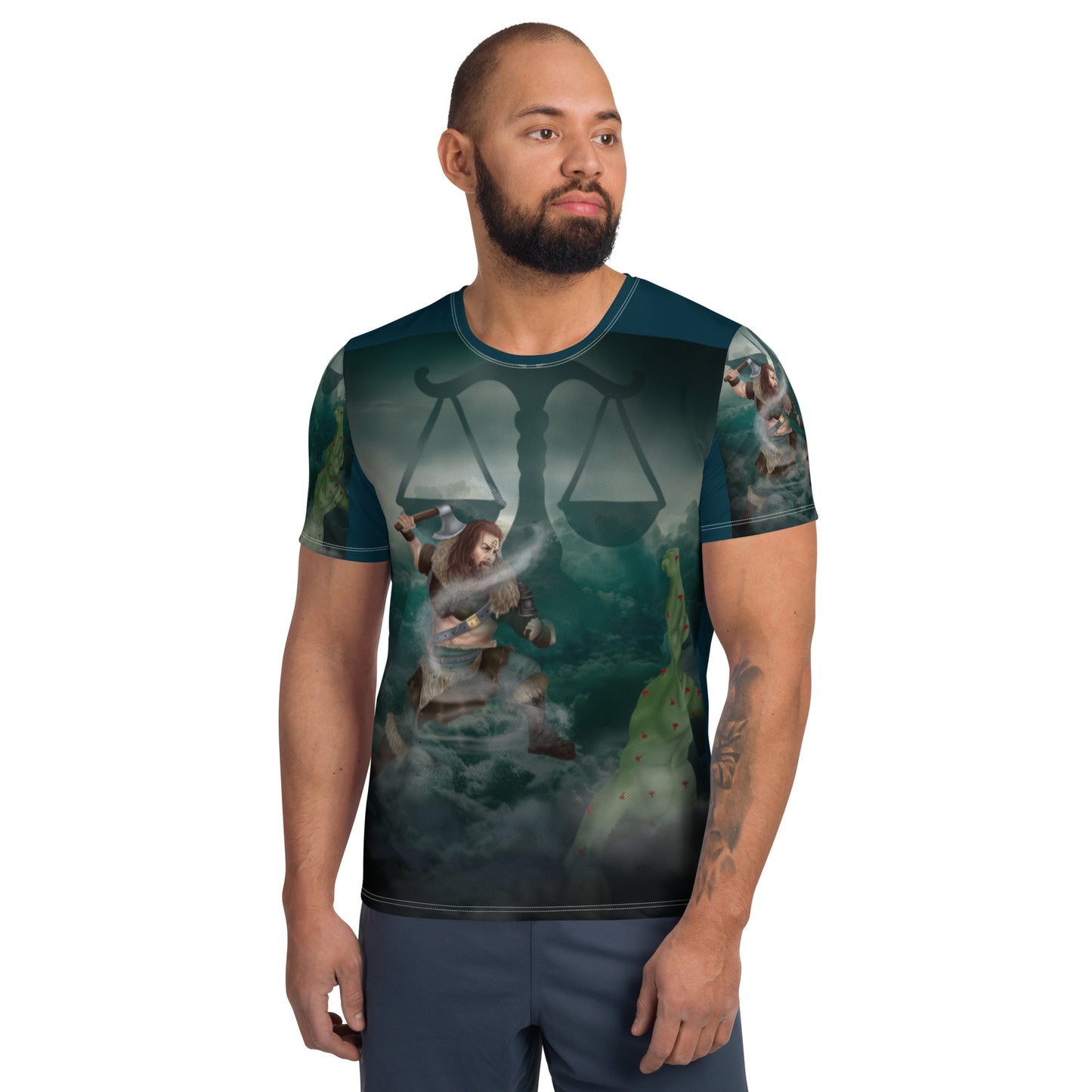 Libra All-Over Print Men's Athletic T-shirt