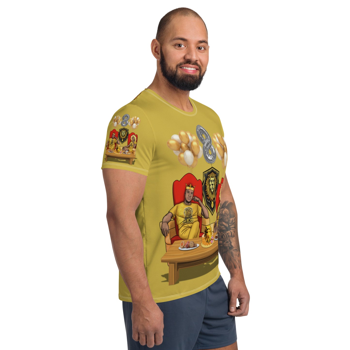 Leo Birthday All-Over Print Men's Athletic T-shirt