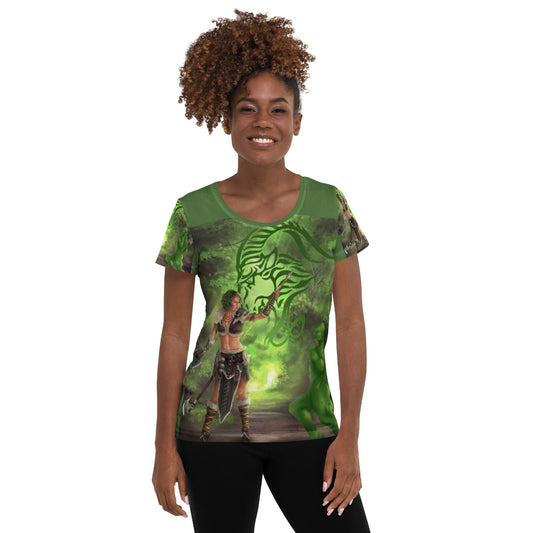 Capricorn All-Over Print Women's Athletic T-shirt