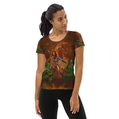 Leo All-Over Print Women's Athletic T-shirt