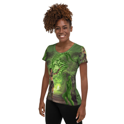 Capricorn All-Over Print Women's Athletic T-shirt