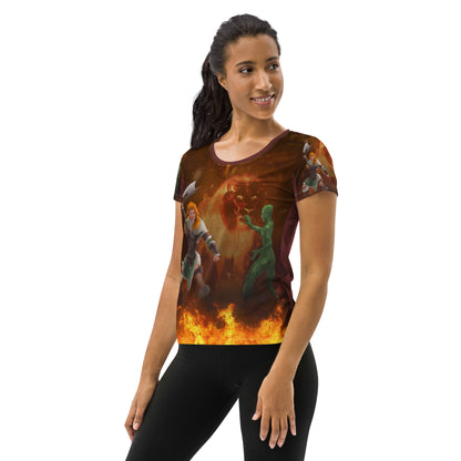 Leo All-Over Print Women's Athletic T-shirt