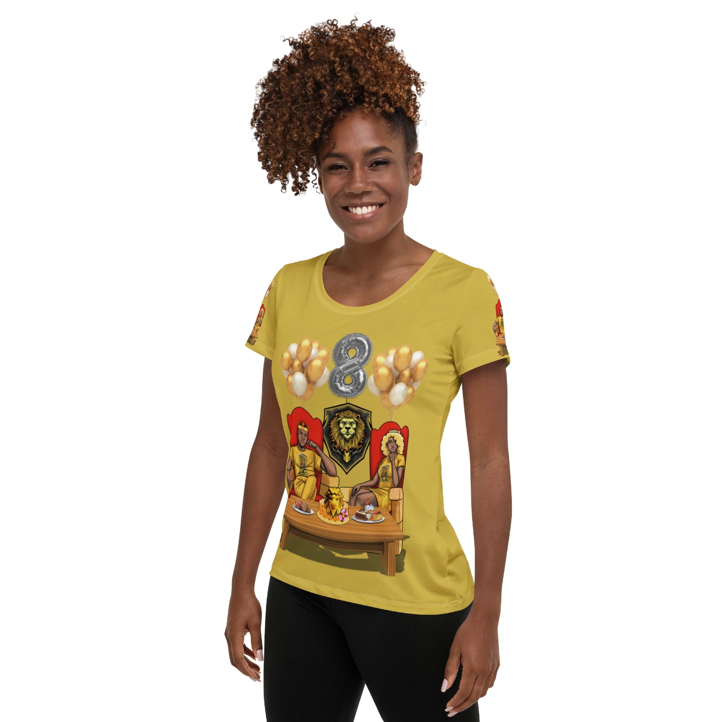 Leo Birthday All-Over Print Women's Athletic T-shirt