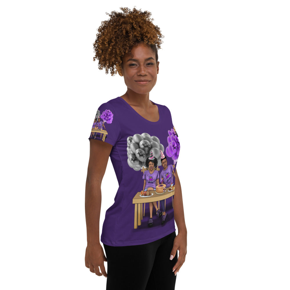 Sagittarius Birthday All-Over Print Women's Athletic T-shirt