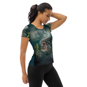 Gemini All-Over Print Women's Athletic T-shirt