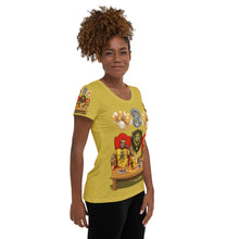 Load image into Gallery viewer, Leo Birthday All-Over Print Women&#39;s Athletic T-shirt
