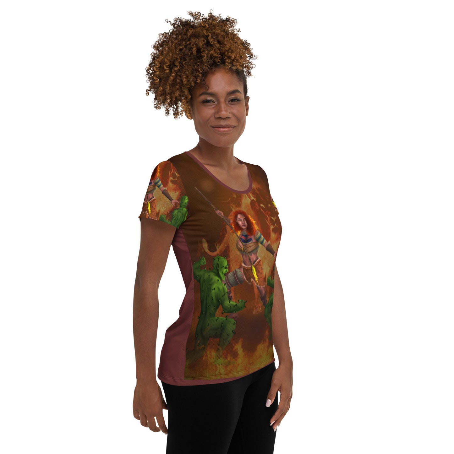 Leo All-Over Print Women's Athletic T-shirt