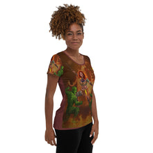 Load image into Gallery viewer, Leo All-Over Print Women&#39;s Athletic T-shirt
