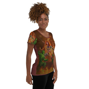 Leo All-Over Print Women's Athletic T-shirt