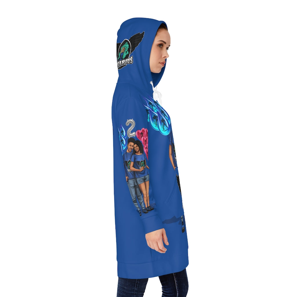 Aquarius Birthday Women's Hoodie Dress (AOP)