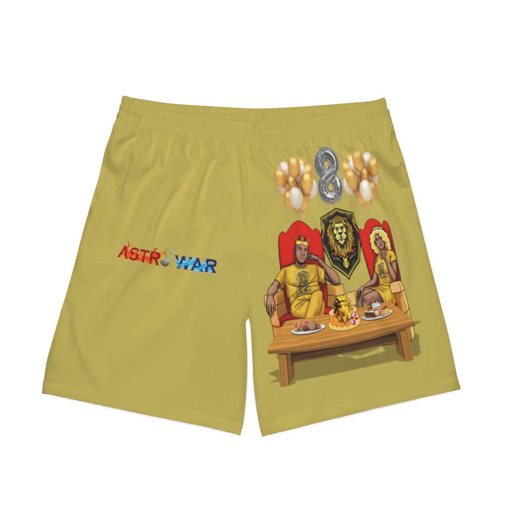 Leo Men's Birthday Elastic Beach Shorts (AOP)